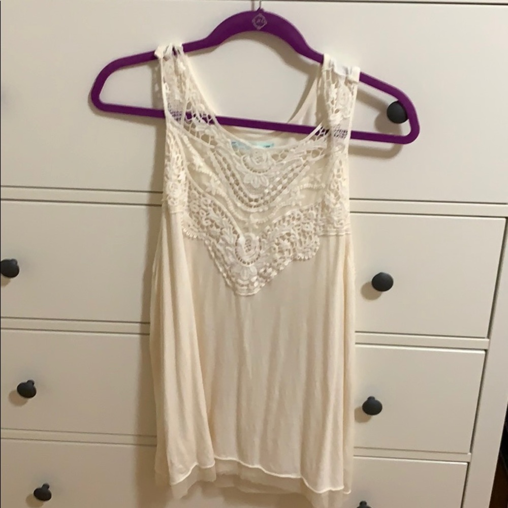 Cream, Lace Tank Top